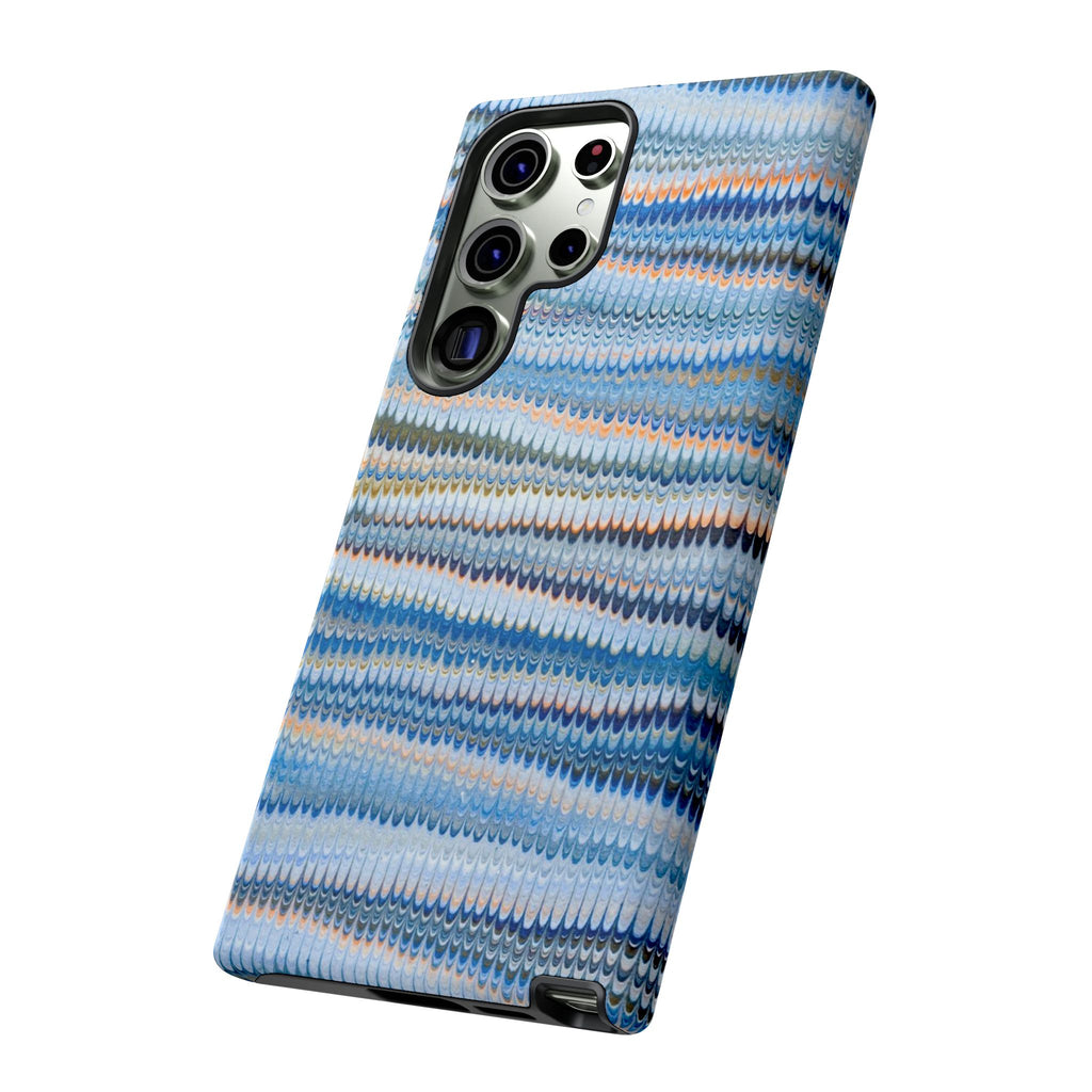 Blue Marbled Phone Cases iPhone 16 + Samsung + Apple + Google - all models, Vintage Marbled Design - Tough Cases