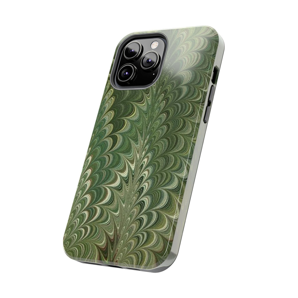 Deep Green Marble Italian Tough Phone Case — Durable Marbled Phone Case