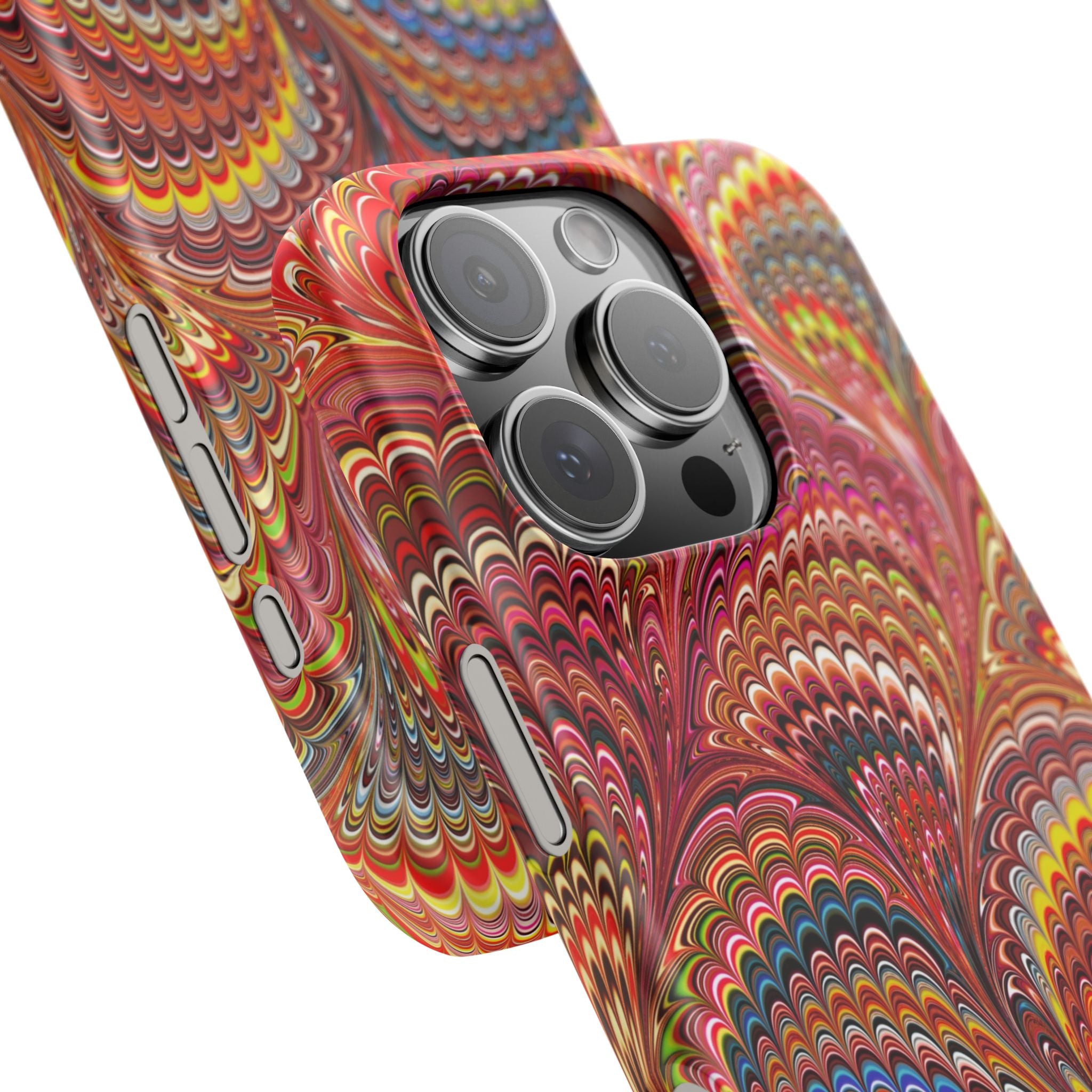 Red Marbled Swirl Phone Case - Single Layer Slim Case