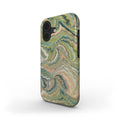 Green Vintage Marbled Swirl MagSafe Dual Layer Phone Case