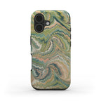 Green Vintage Marbled Swirl MagSafe Dual Layer Phone Case