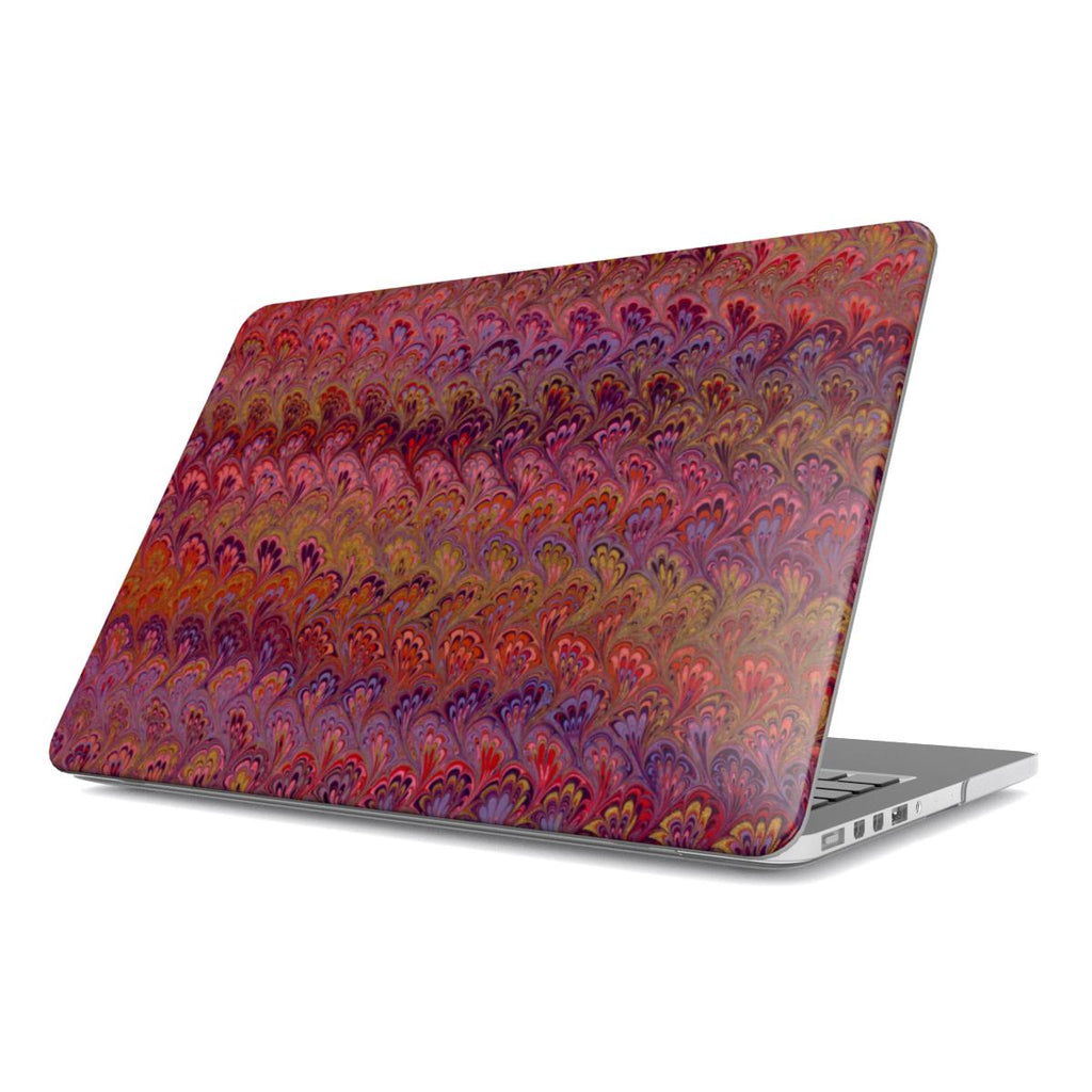 Red, Burgundy, Lavender Feather Peacock Marble MacBook Cover Case / Protective Cover