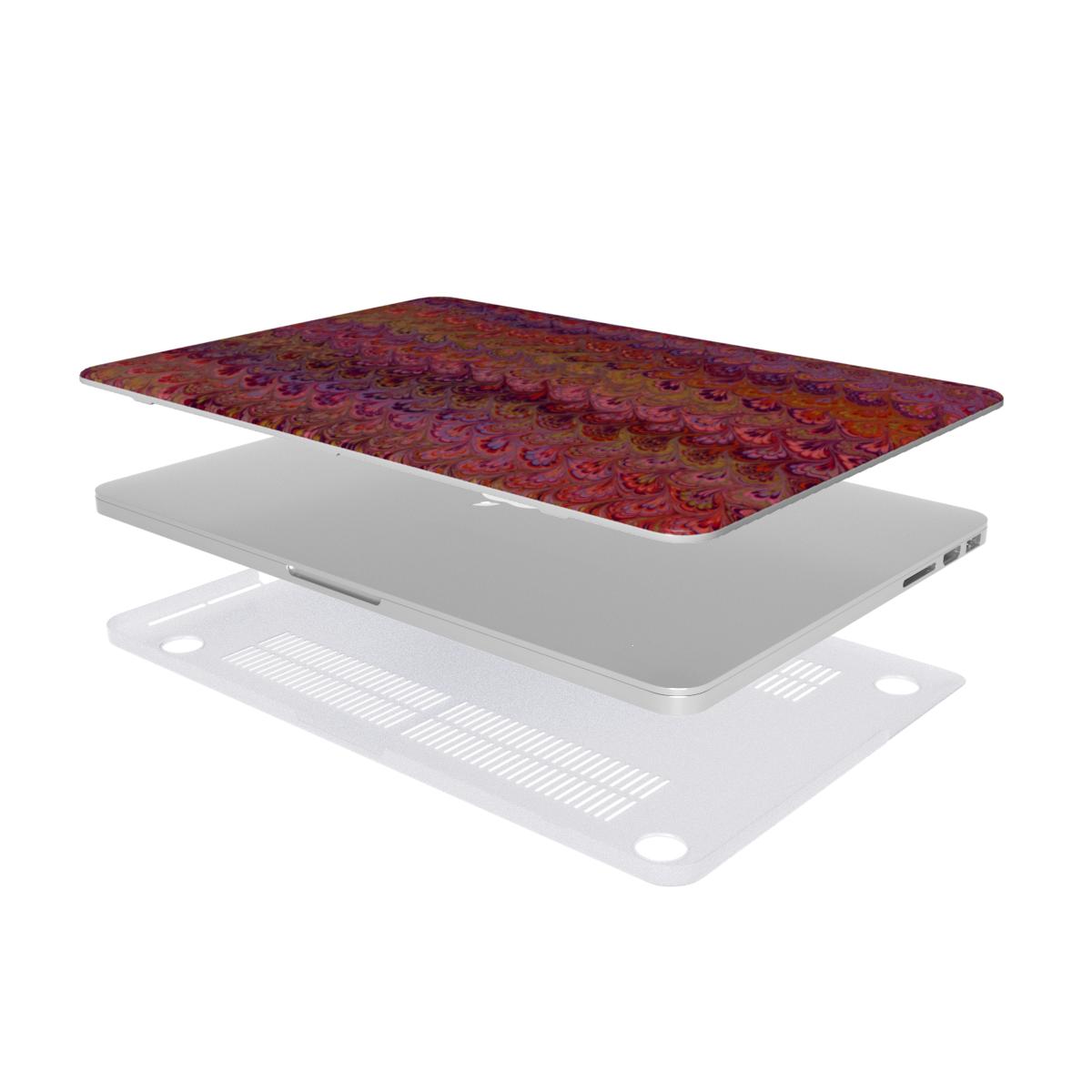 Red, Burgundy, Lavender Feather Peacock Marble MacBook Cover Case / Protective Cover