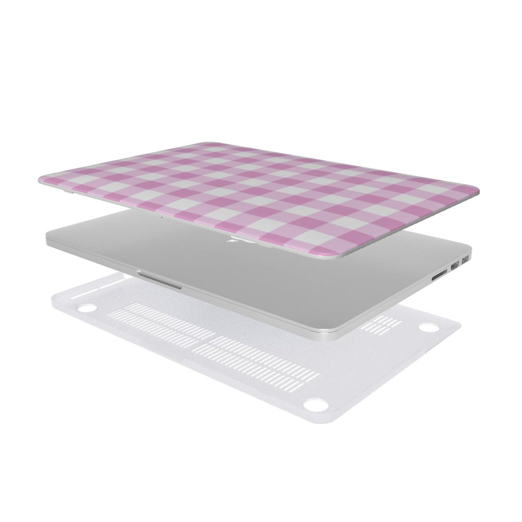 Pink and White Gingham MacBook Cover Case / Protective Cover
