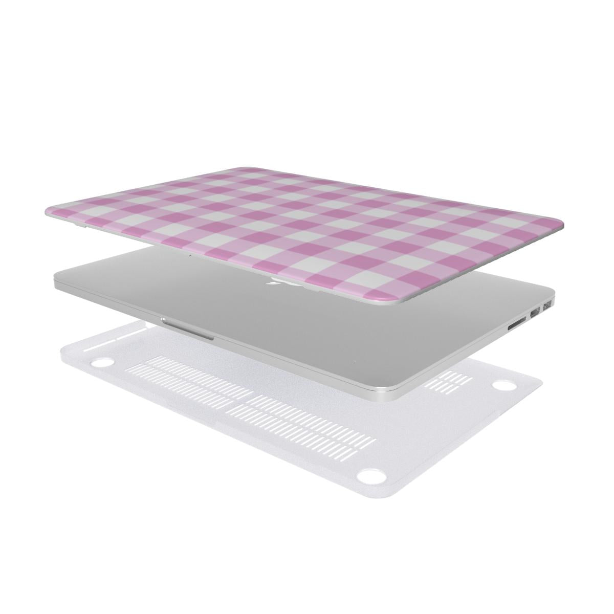 Pink and White Gingham MacBook Cover Case / Protective Cover