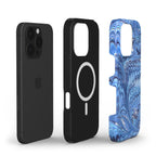 Deep Blue Vintage Marbled Swirl MagSafe Dual Layer Phone Case