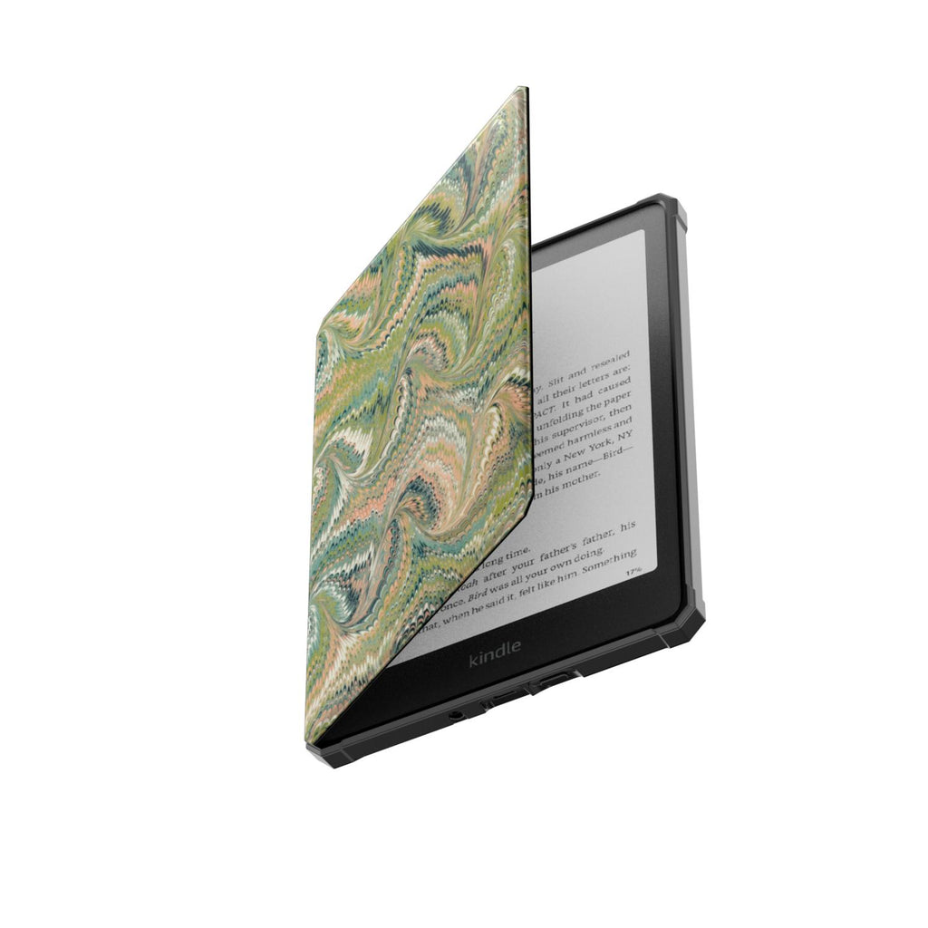 Green Florence Swirl Marbled Kindle Case