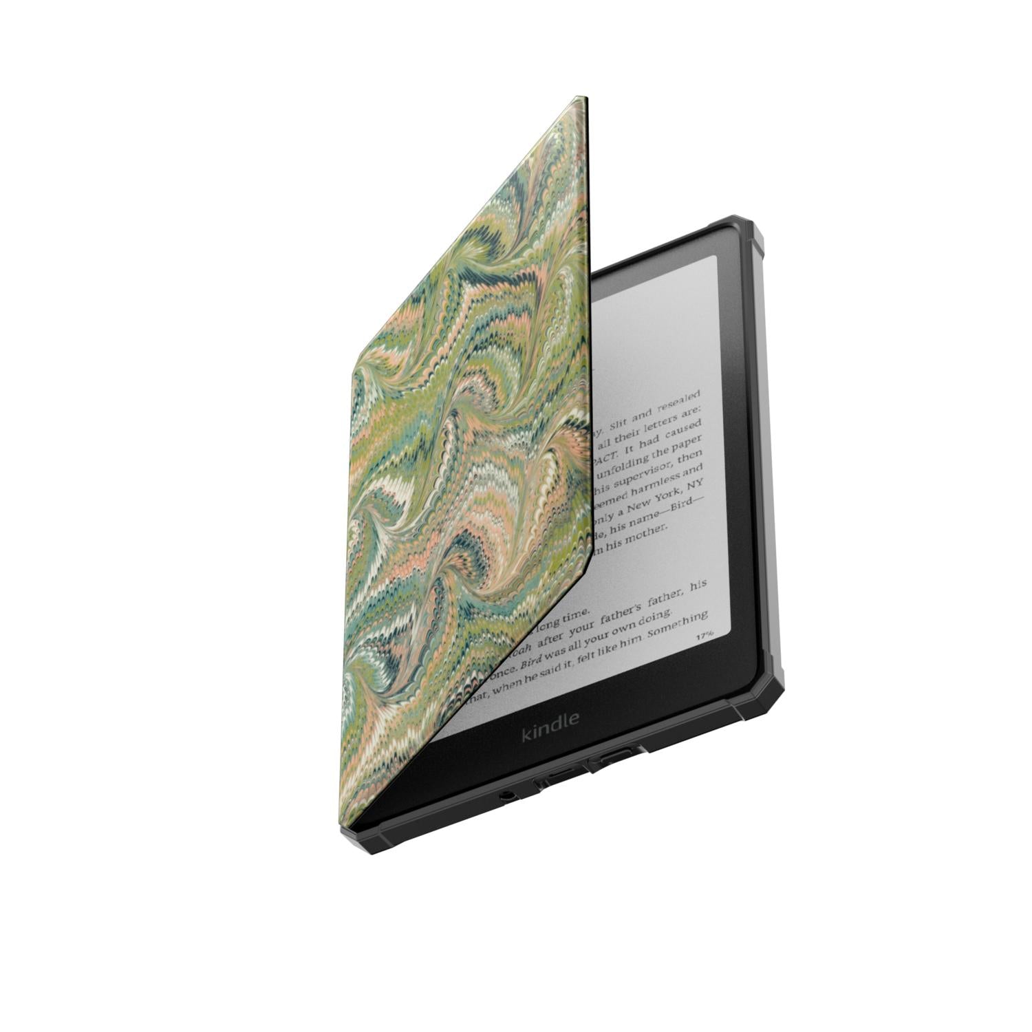 Green Florence Swirl Marbled Kindle Case