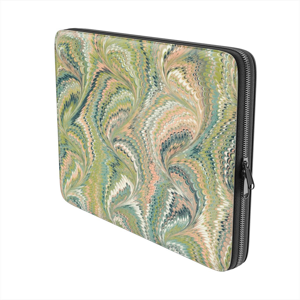 Vintage Florentine Green Swirl Design on Laptop Sleeve