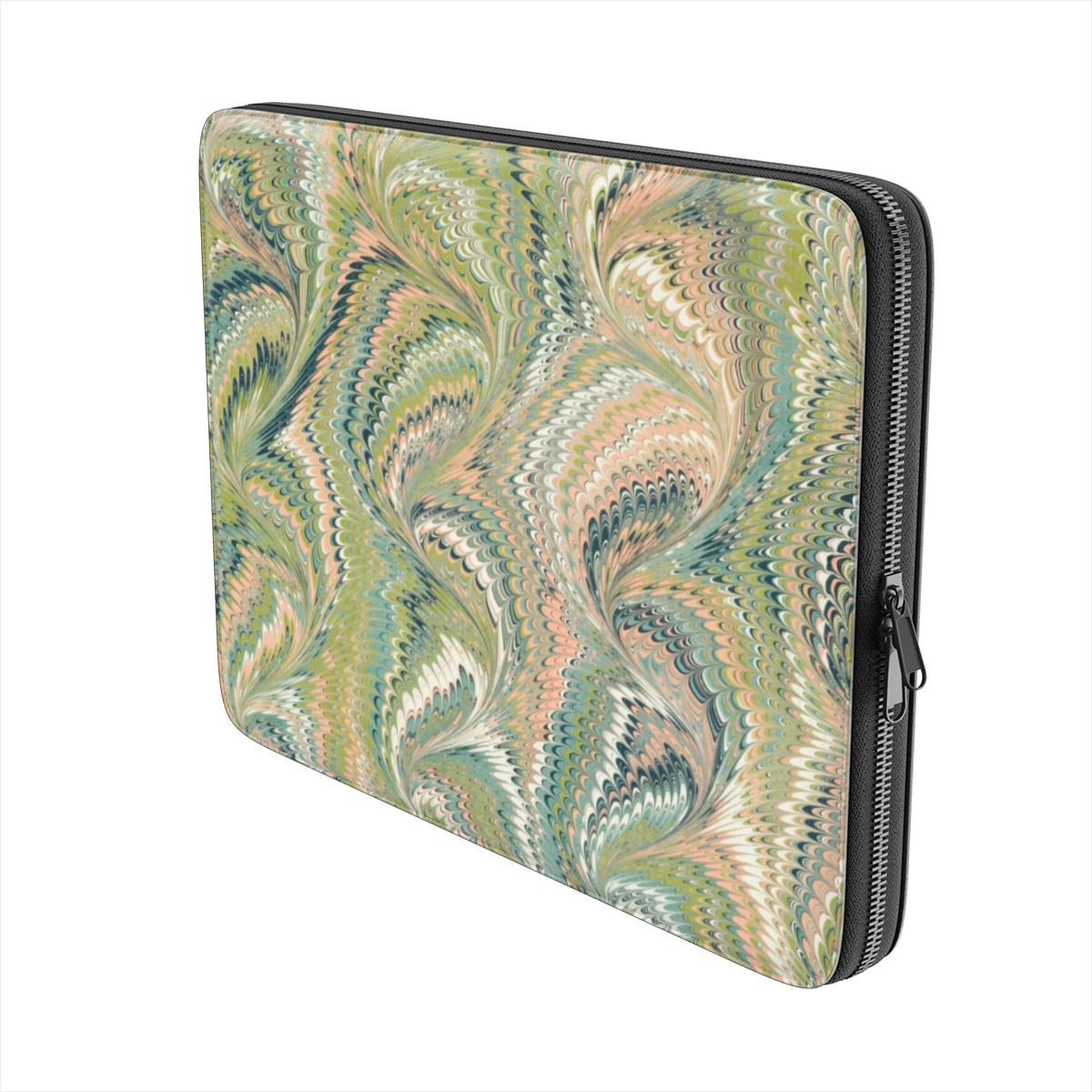 Vintage Florentine Green Swirl Design on Laptop Sleeve