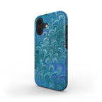 Blue + Aqua Vintage Marbled Swirl MagSafe Dual Layer MAG SAFE Phone Case