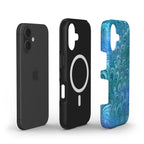Blue + Aqua Vintage Marbled Swirl MagSafe Dual Layer MAG SAFE Phone Case