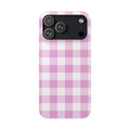 Pink + White Gingham Check Phone Case - Single Layer Slim Case