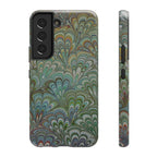 iPhone17 + All Models Phone Cases, Italian Peacock Feather Design, Stylish Impact-Resistant Shell, Protective Cover, Green Peacock Print