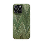 Deep Green Cheveron Marbled Phone Case - Single Layer Slim Case