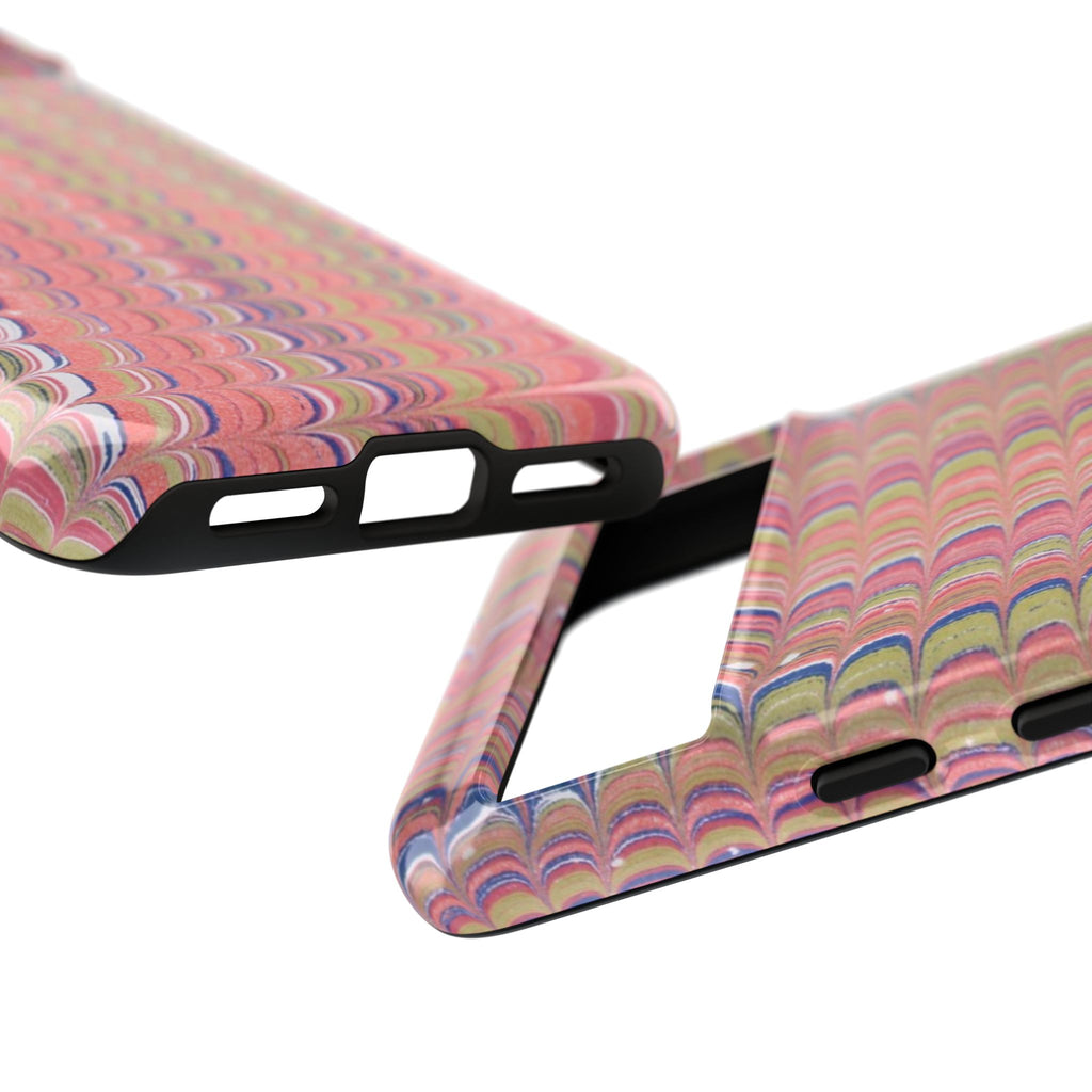 Pink Pastels Feather Marbled Vintage Design iPhone 16 + Samsung + Apple + Google - all models
