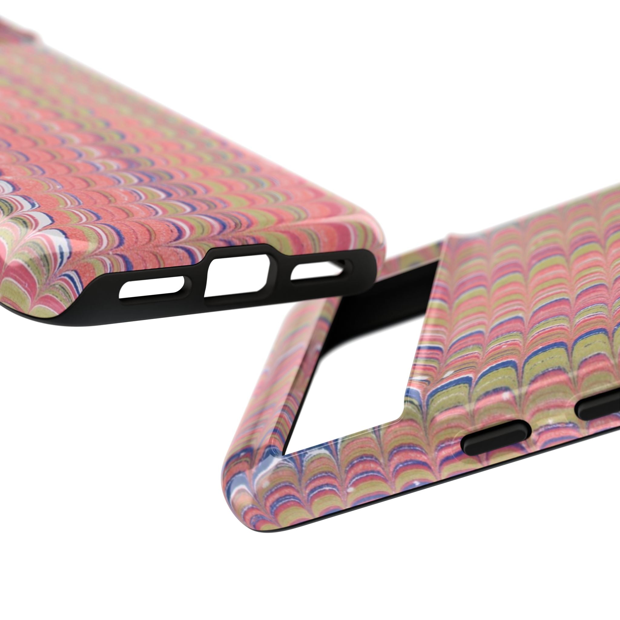 Pink Pastels Feather Marbled Vintage Design iPhone 16 + Samsung + Apple + Google - all models
