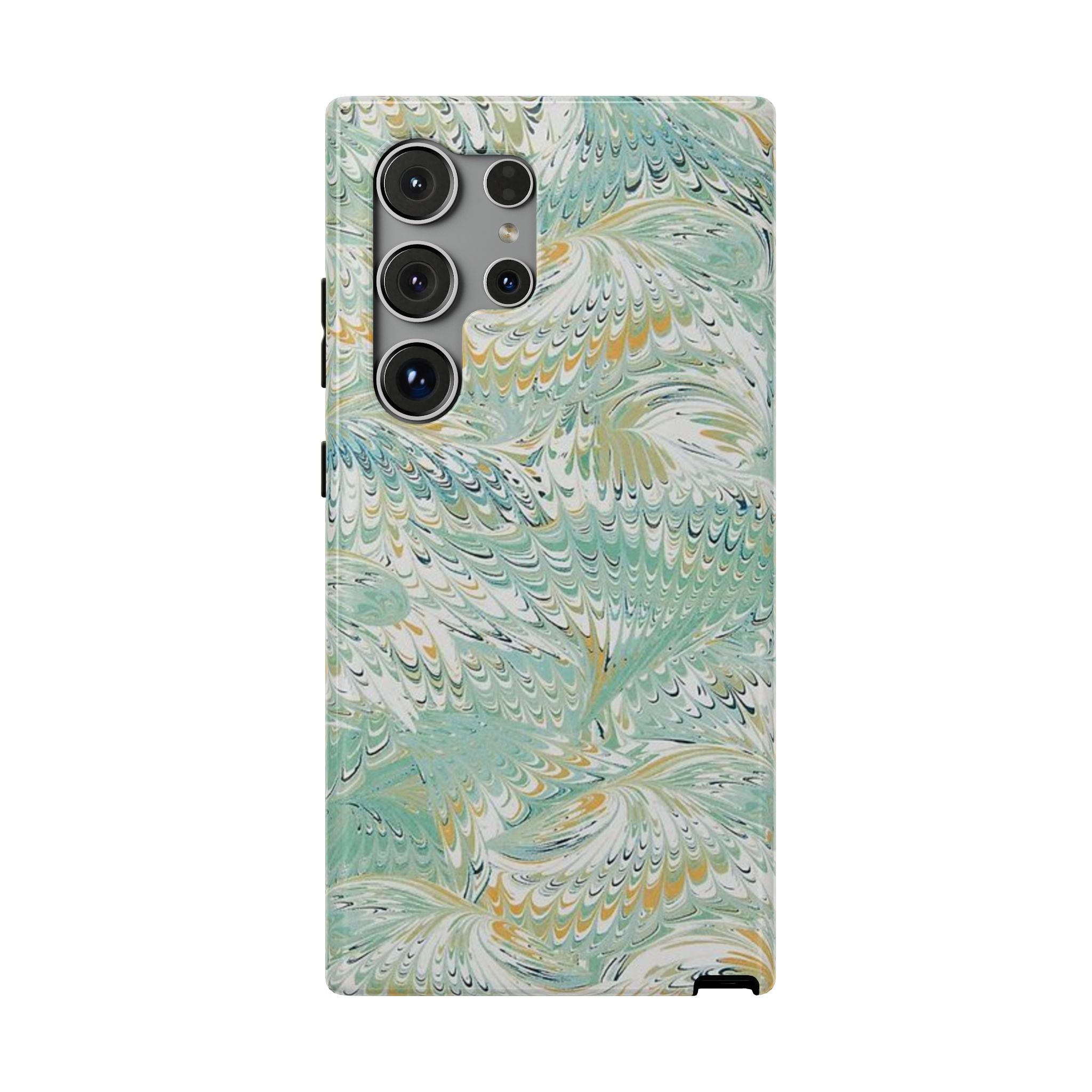 Mint Green Marbled Swirl Phone Case - Dual Layer