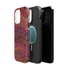 Mag Safe Marble iPhone Case - Red, Burgundy, Lavender & Gold Impact-Resistant