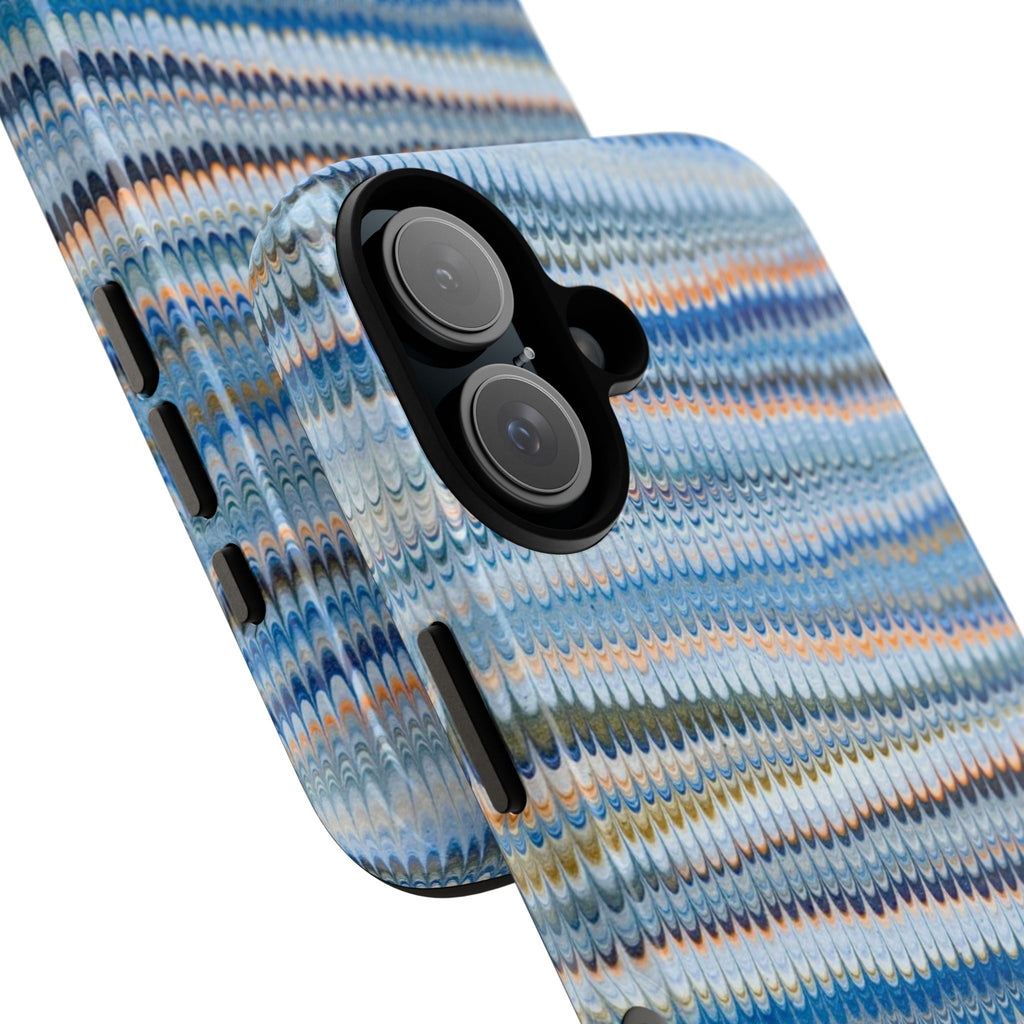 Blue Marbled Phone Cases iPhone 16 + Samsung + Apple + Google - all models, Vintage Marbled Design - Tough Cases