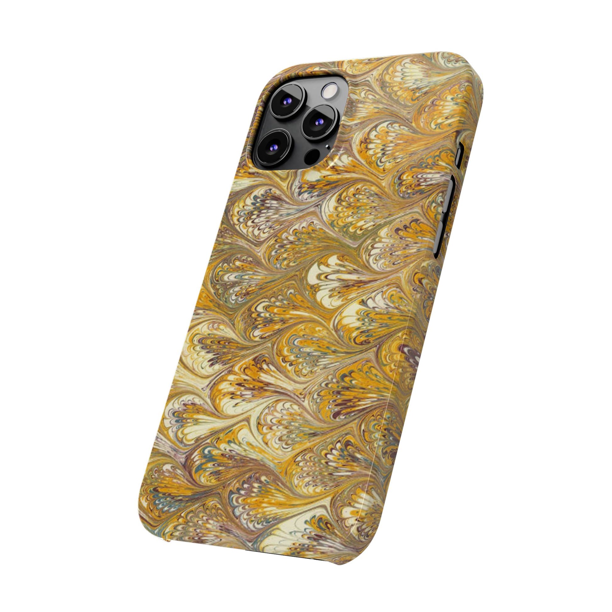 Golden Yellow Italian Marbled Designed, Slim Phone Cases, Case-Mate