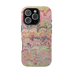 Marbled Pastel Pink and Green Impact-Resistant Phone Case for Apple + Samsung - Dual Layer Case