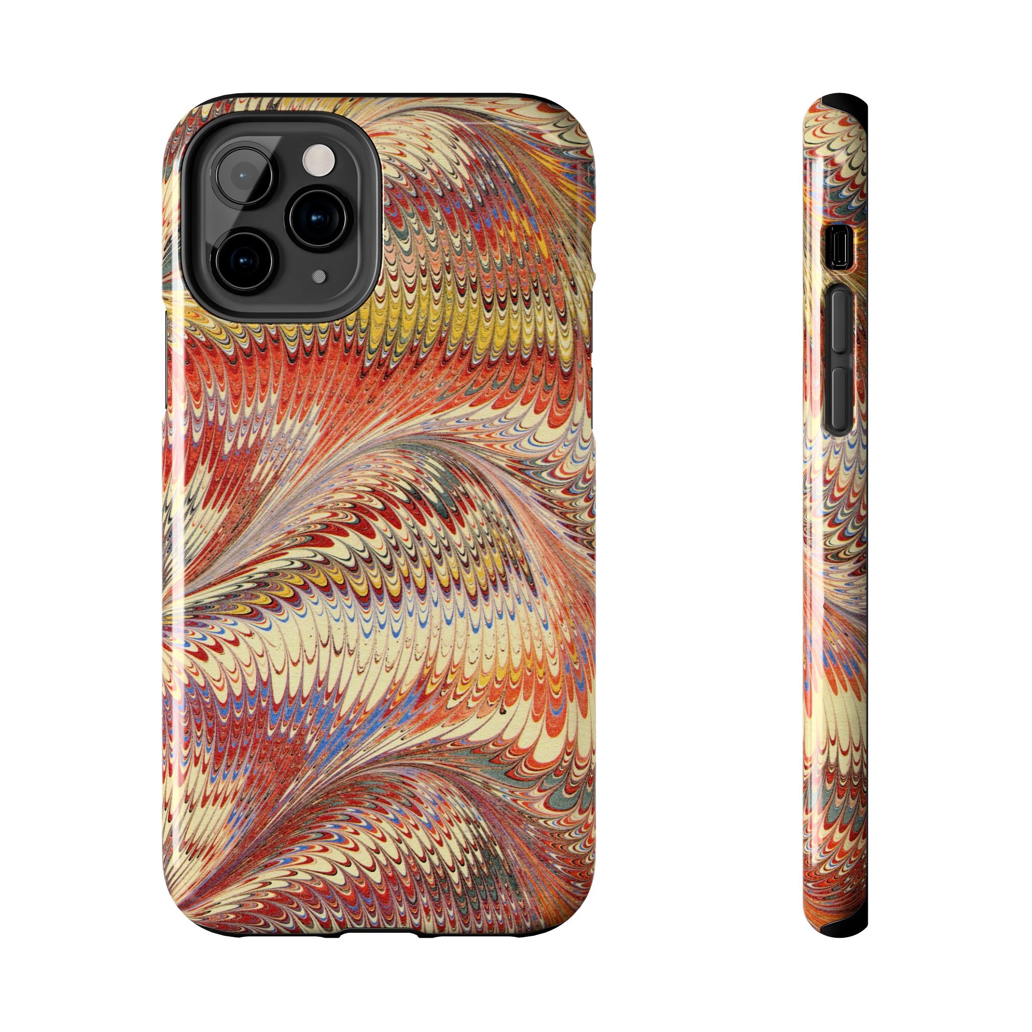 Rust and Gold Marble Italian Tough Phone Case — Durable Marbled Phone Case