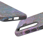 Lavender Marbled Peacock Durable Phone Case - Matte or Glossy