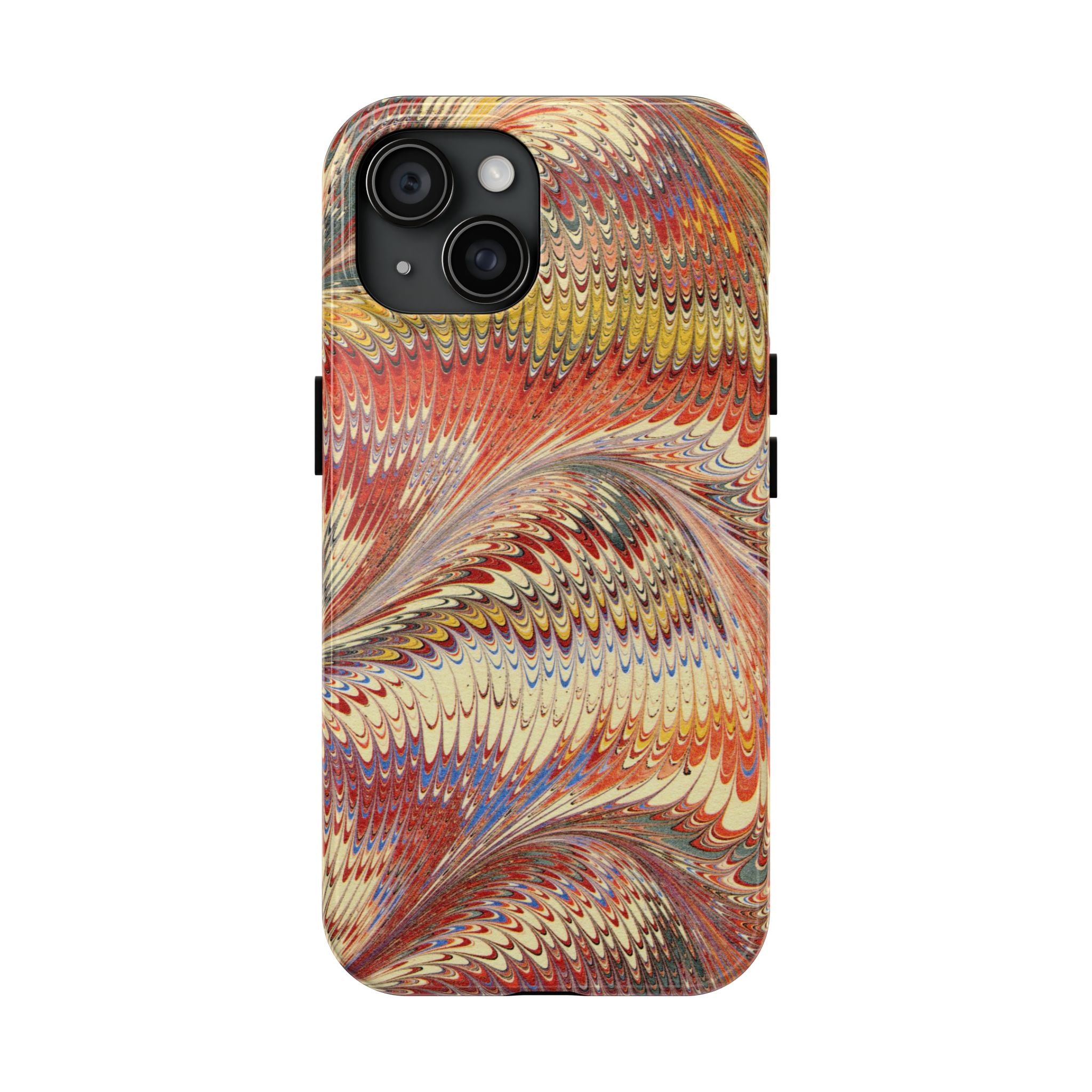 Marbled Swirl Tough Phone Case - Red Rust Orange Fall Colors, Heavy Duty Case. Alternative: Protective Phone Cover, Durable Smartphone Case,