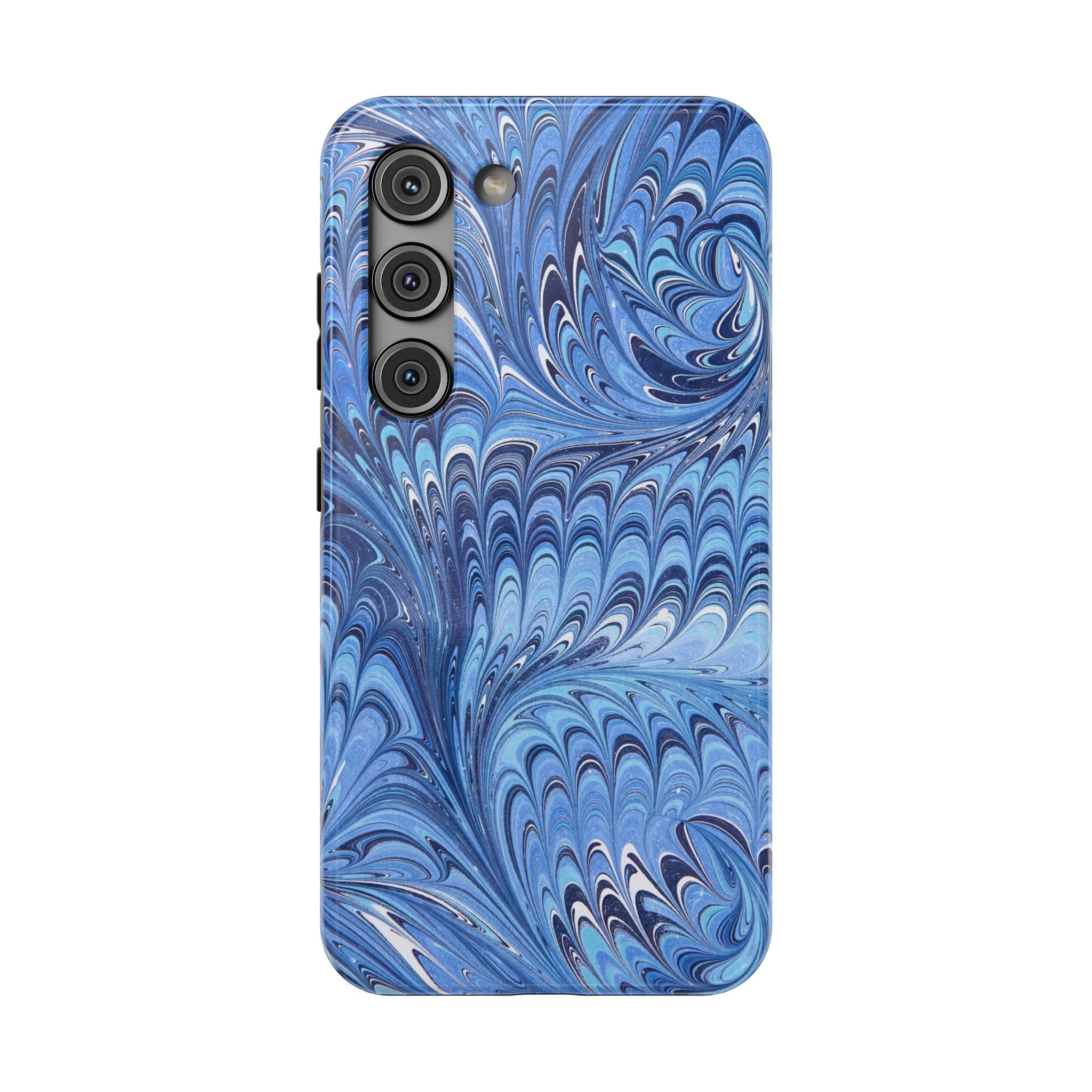 Blue Marbled Swirl Phone Case - Dual Layer Case