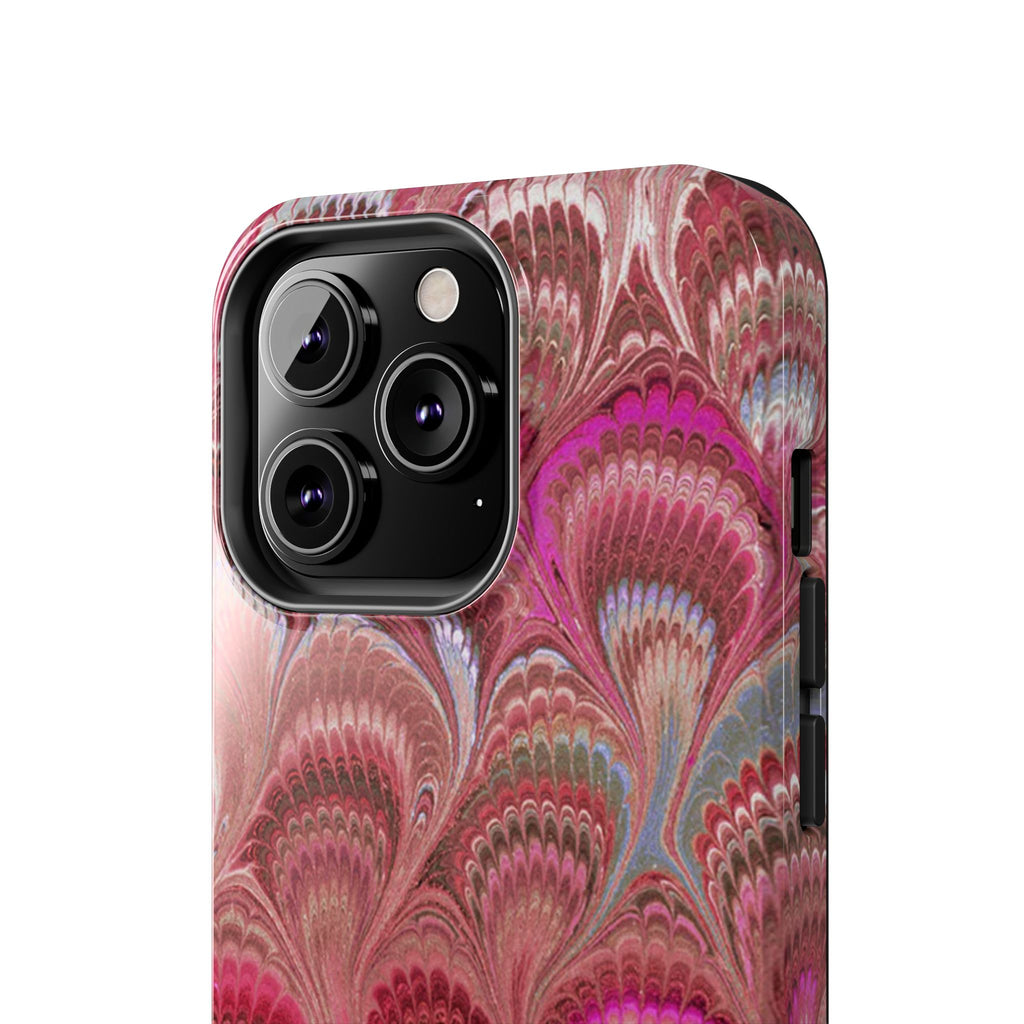 Pretty in Pink - Peacock Marble Italian Tough Phone Case — Durable Marbled Phone Case