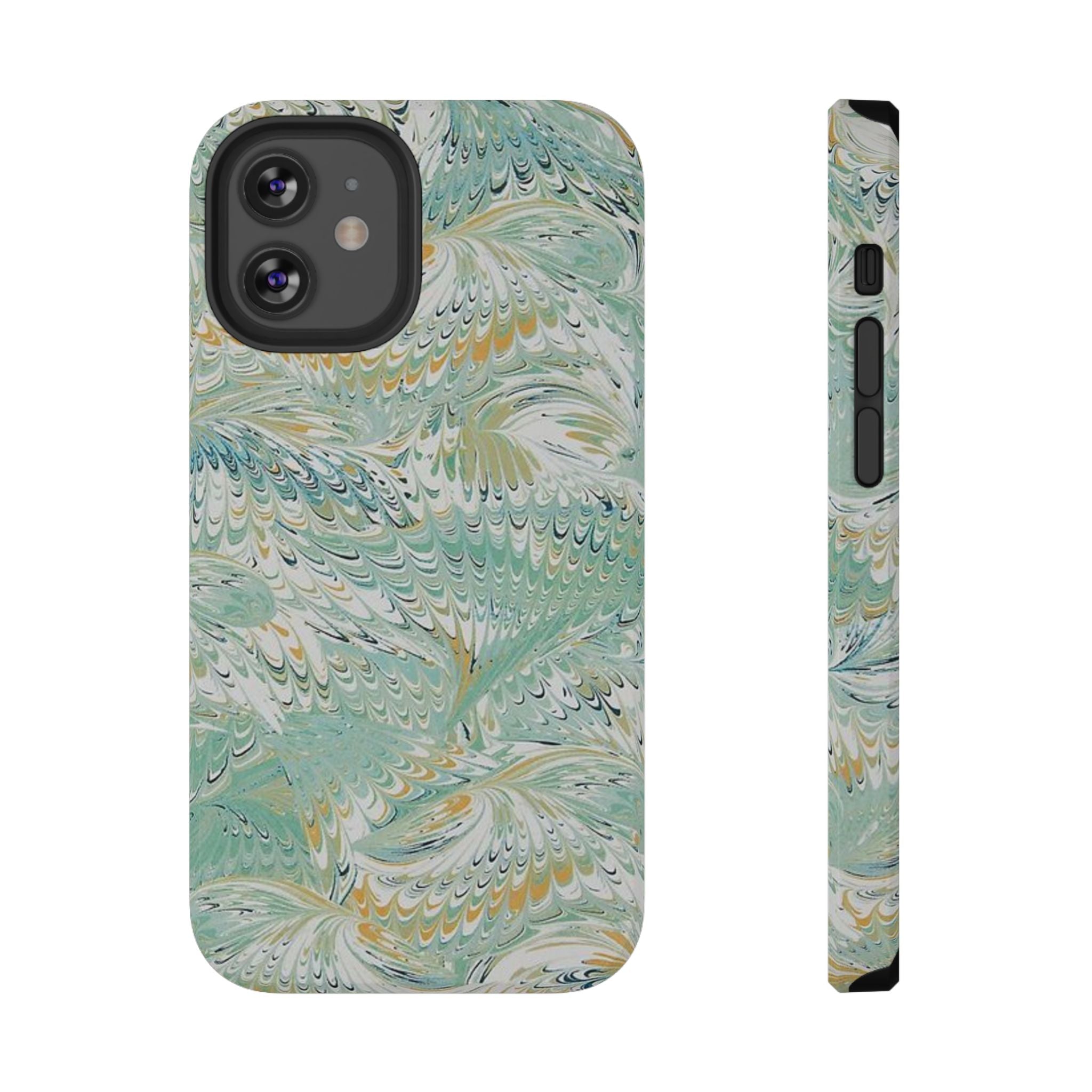 Mint Green Marbled Swirl Phone Case - Dual Layer