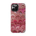 Pink Peacock Marble Italian Tough Phone Case — Durable Marbled Phone Case