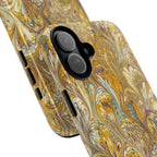 Golden Yellow Marbled Italian Phone Case - Dual Layer - Matte or Glossy