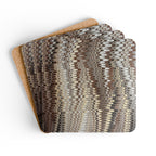 Neutral Beige Italian Marbled Cork Coaster Set, Drink Coasters (set of 4)