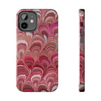 Pink Peacock Marble Italian Tough Phone Case — Durable Marbled Phone Case