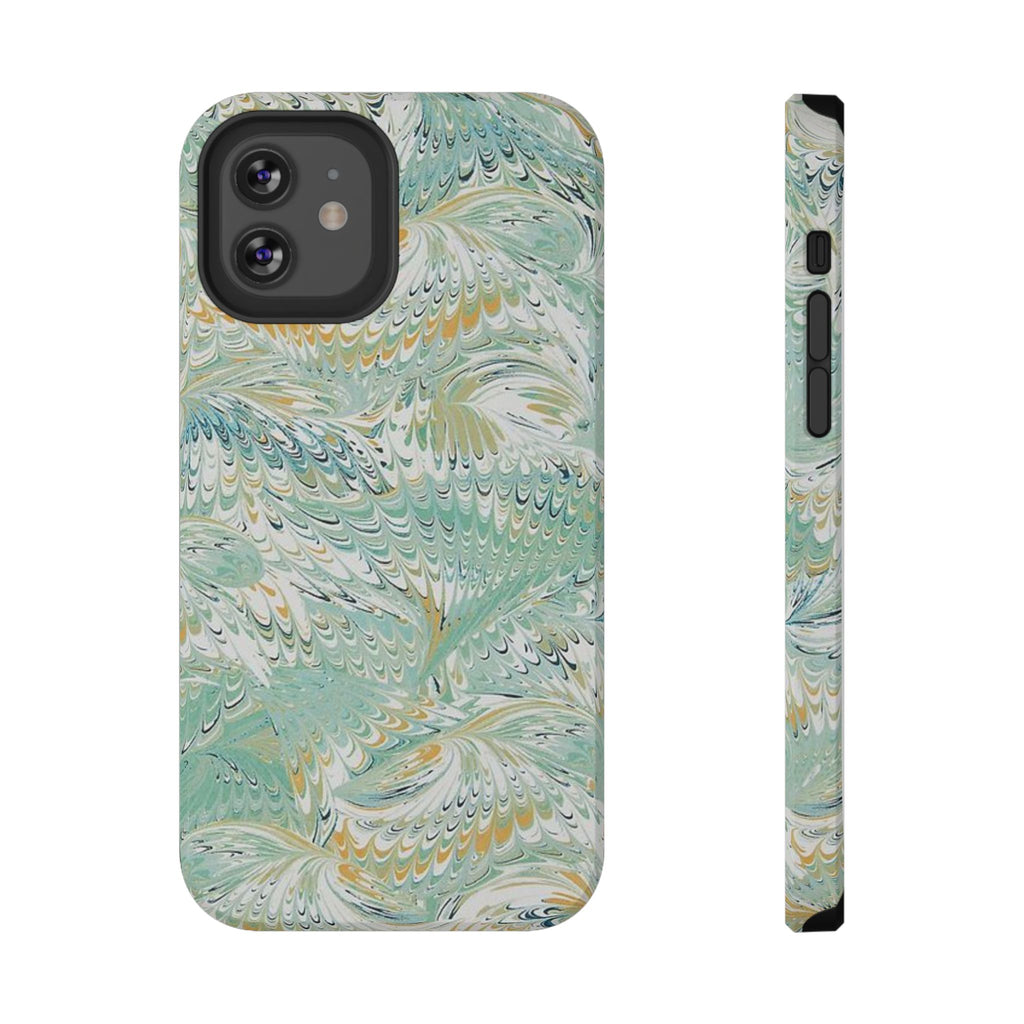 Mint Green Marbled Swirl Phone Case - Dual Layer