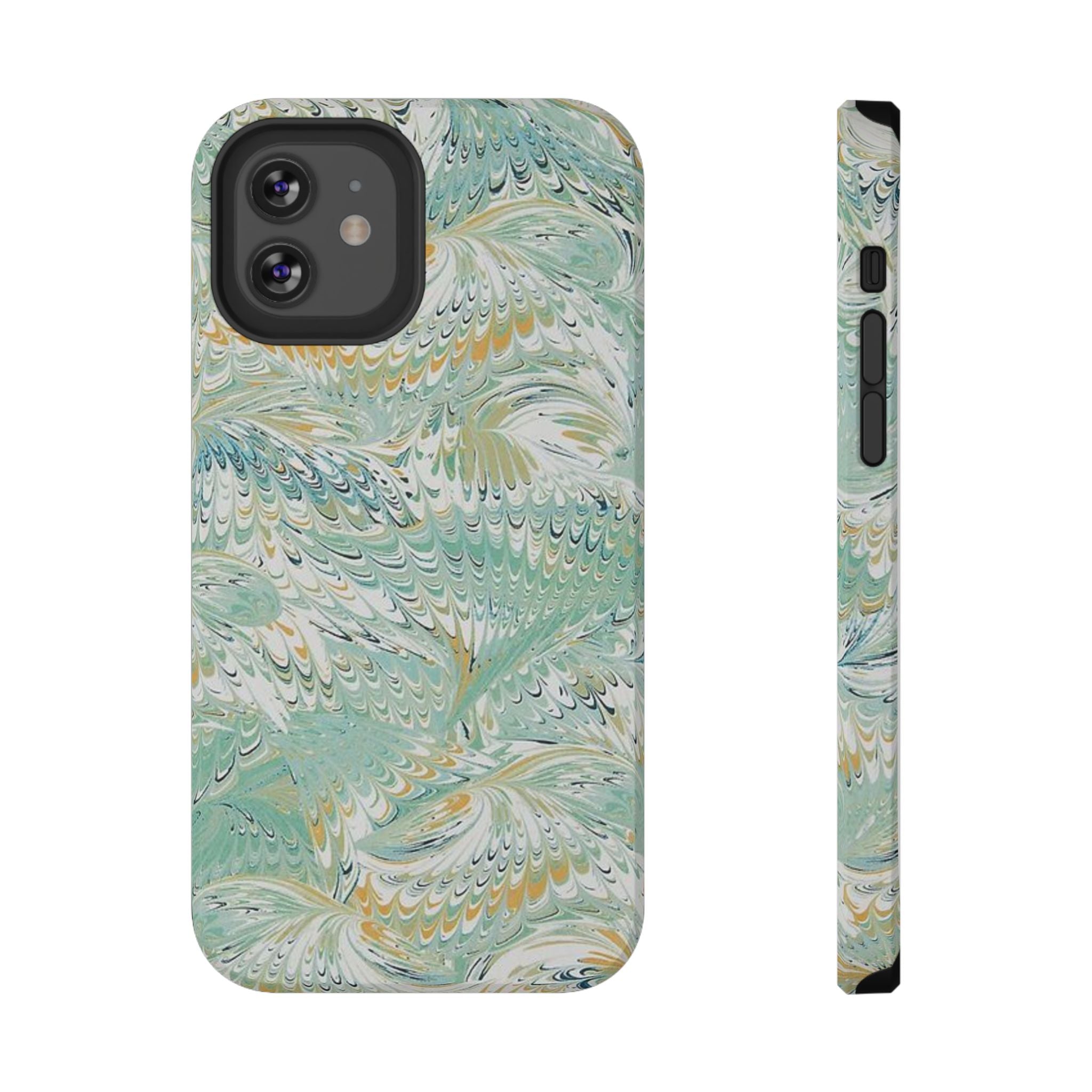 Mint Green Marbled Swirl Phone Case - Dual Layer
