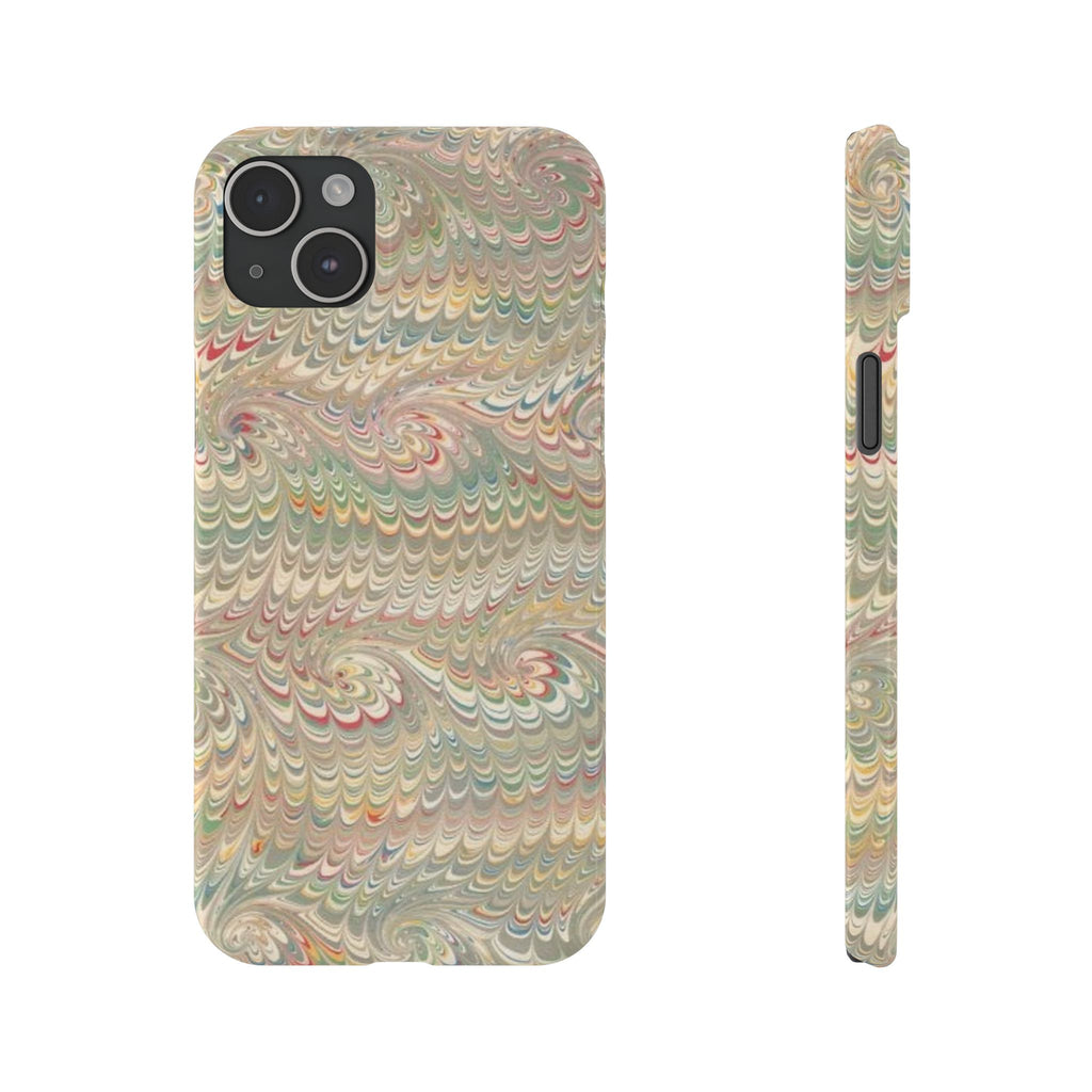 Beige Swirl Marbled Feather Phone Case