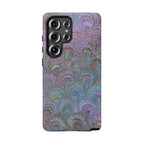 Lavender Marbled Peacock Durable Phone Case - Matte or Glossy