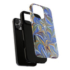 Periwinkle + Gold Italian Marble Design - Dual Layer Tough Phone Cases
