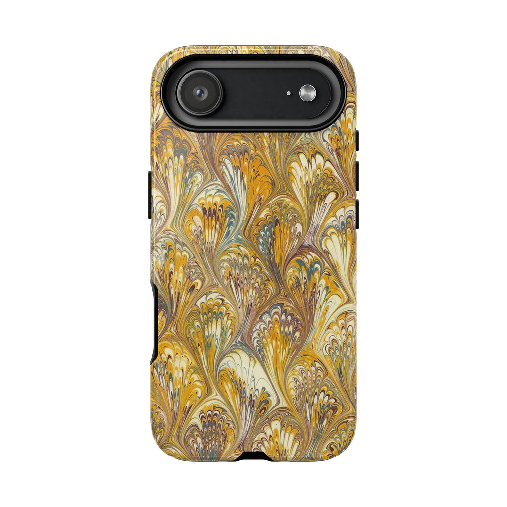 Golden Yellow Marbled Italian Phone Case - Dual Layer - Matte or Glossy