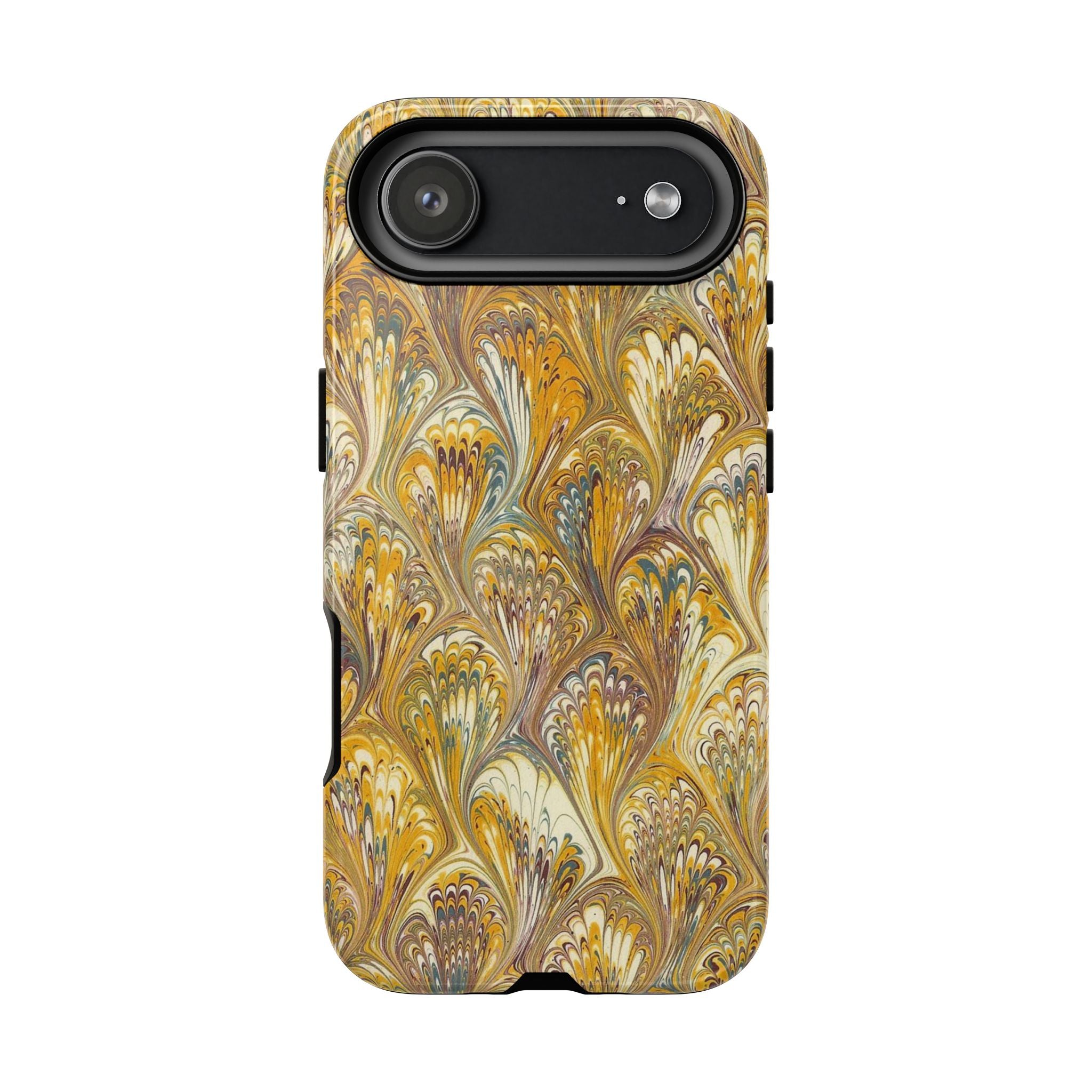 Golden Yellow Marbled Italian Phone Case - Dual Layer - Matte or Glossy