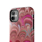 Pretty in Pink - Peacock Marble Italian Tough Phone Case — Durable Marbled Phone Case