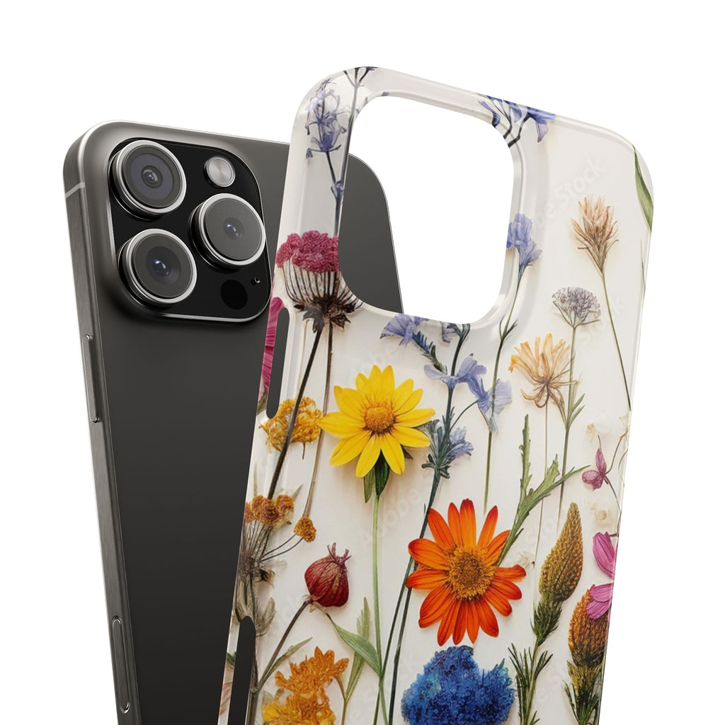 Floral Phone Cases, Slim Protective Cover, Pressed Flowers Design, iPhone 17 Case, Botanical Phone Accessories, Floral Theme Phone Case