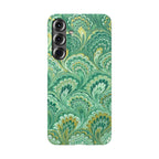 Marbled Feather Green Swirl - Single Layer Slim Phone Case