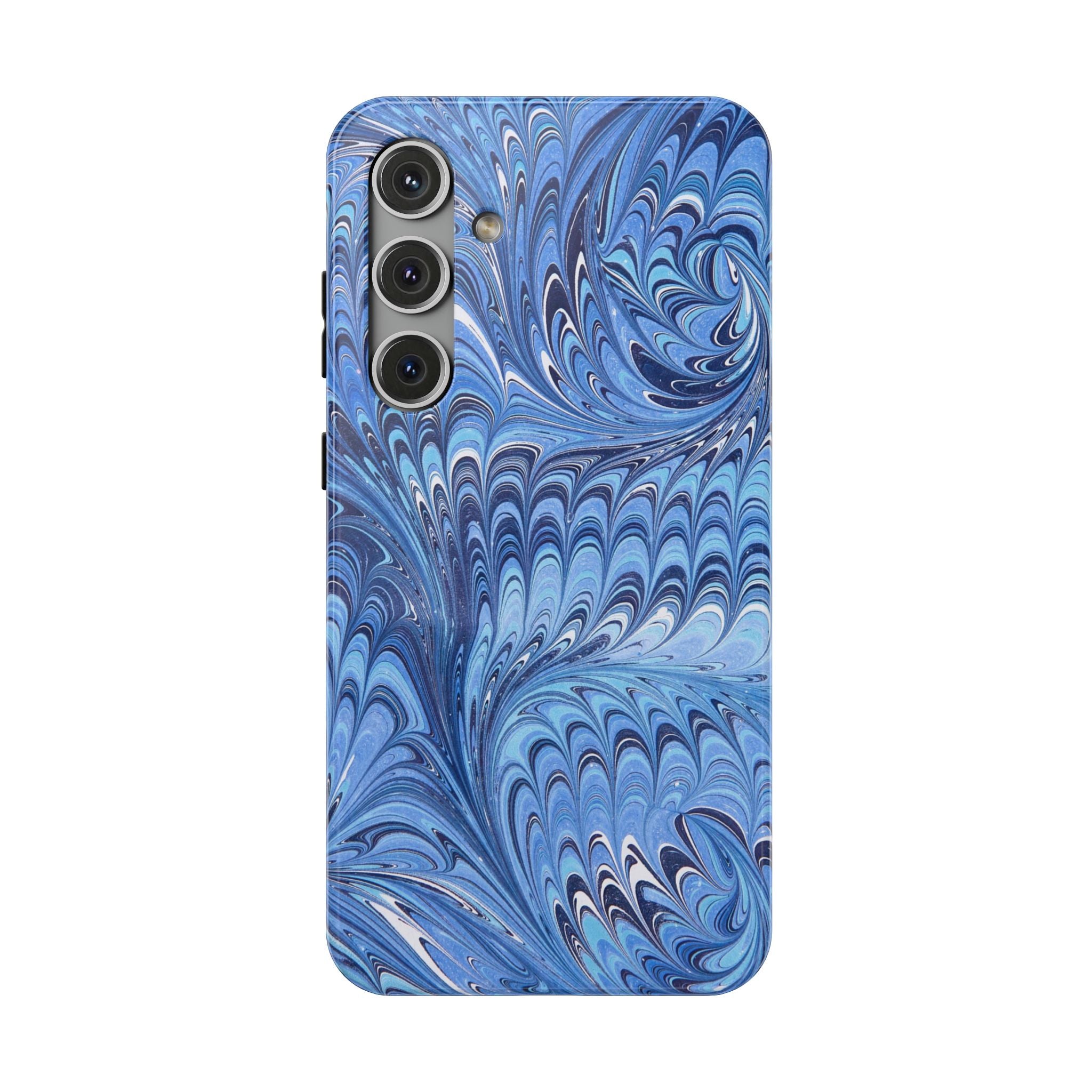 Blue Marbled Swirl Phone Case - Dual Layer Case