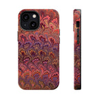 Mag Safe Marble iPhone Case - Red, Burgundy, Lavender & Gold Impact-Resistant