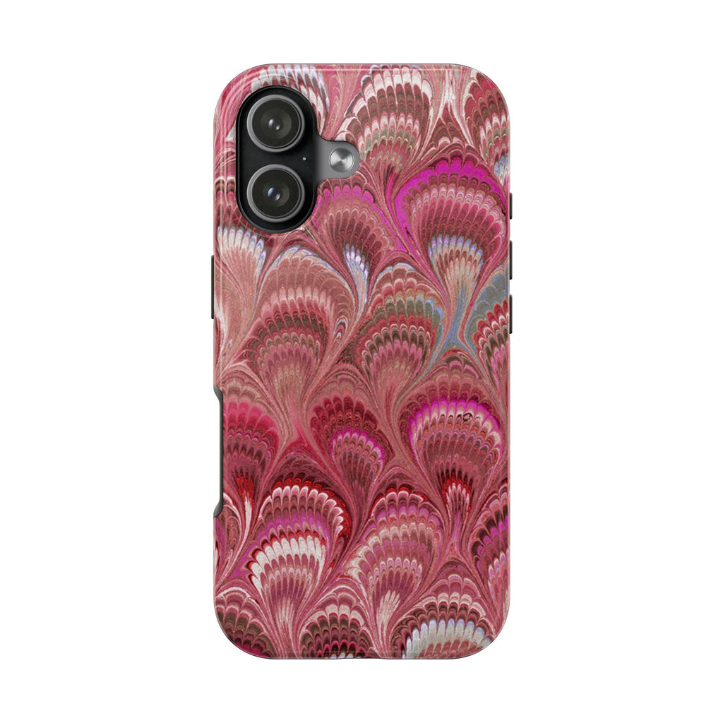 Pretty in Pink - Peacock Marble Italian Tough Phone Case — Durable Marbled Phone Case
