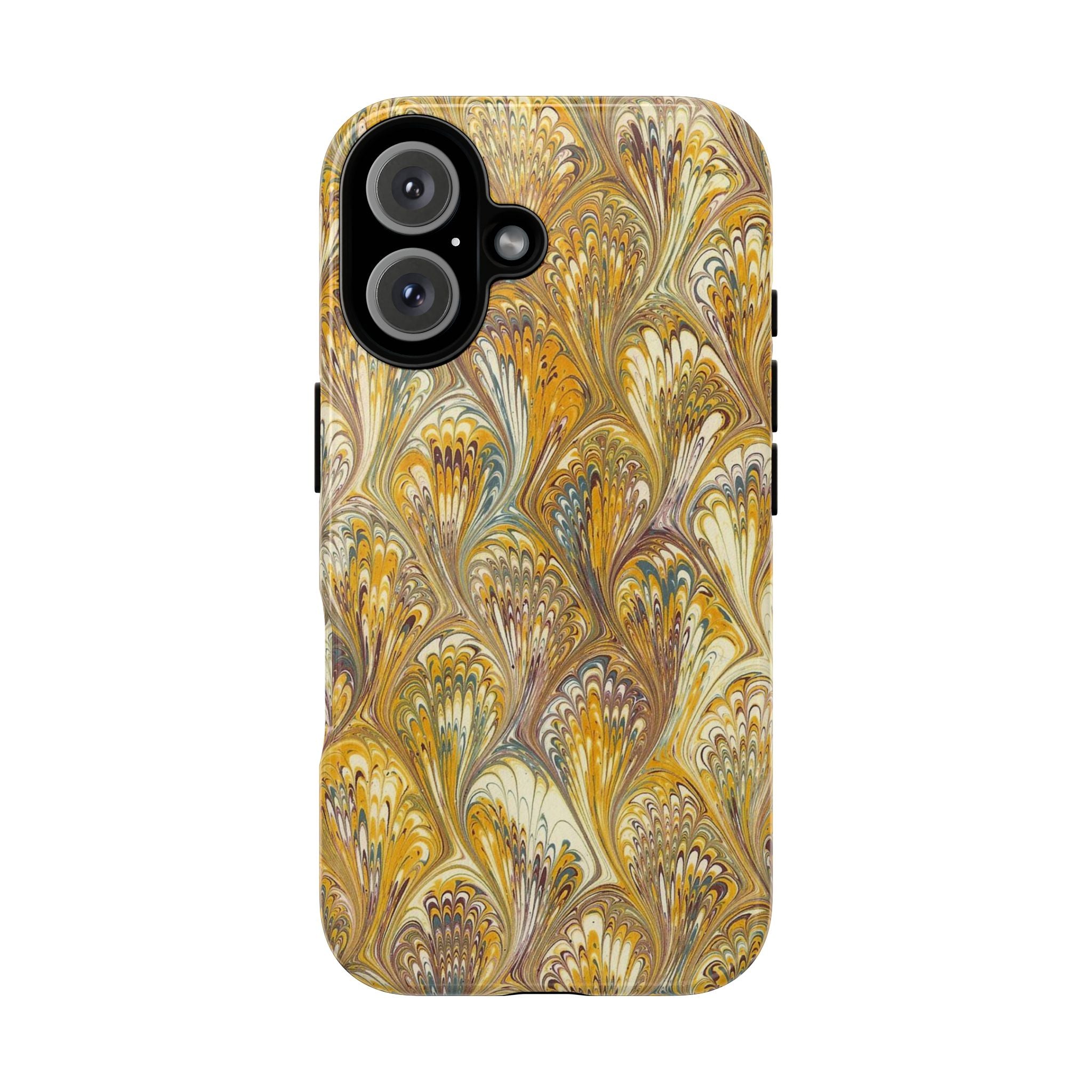 Golden Yellow Marbled Italian Phone Case - Dual Layer - Matte or Glossy